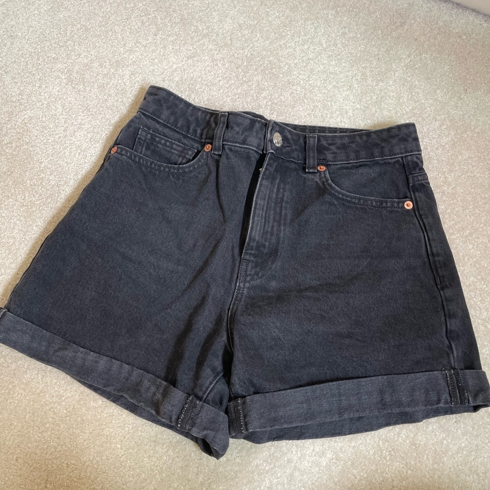 Mango Black Jean Shorts High-Waisted
